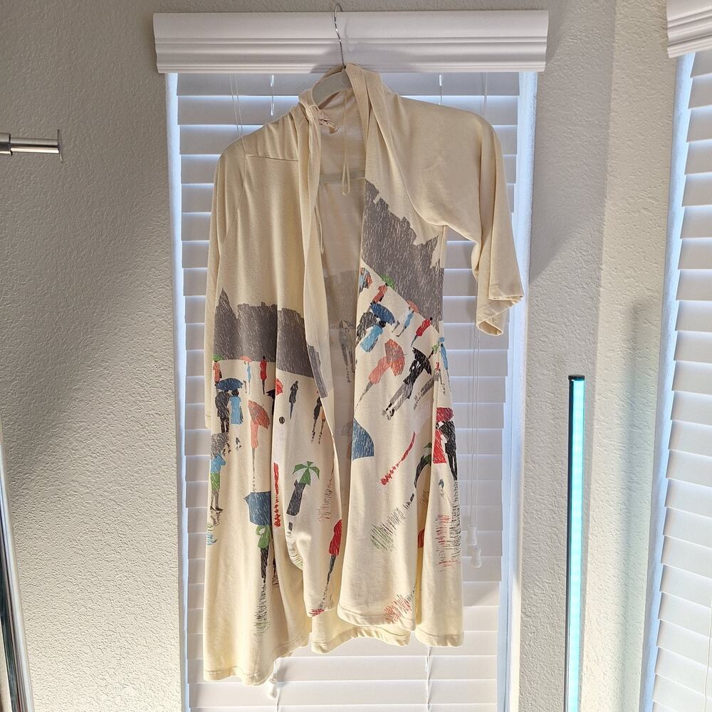 A Walk In The Park Size XL Open Front Long Light Duster Caridgan Sweater - Picture 5 of 12